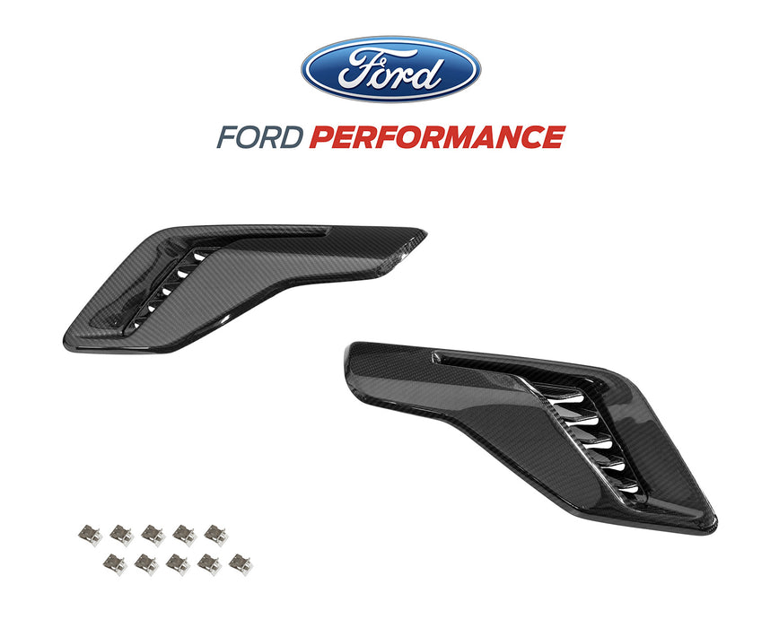 2021-2024 Ford F-150 Raptor OEM Real Carbon Fiber Fender Side Vents - Gloss Finish