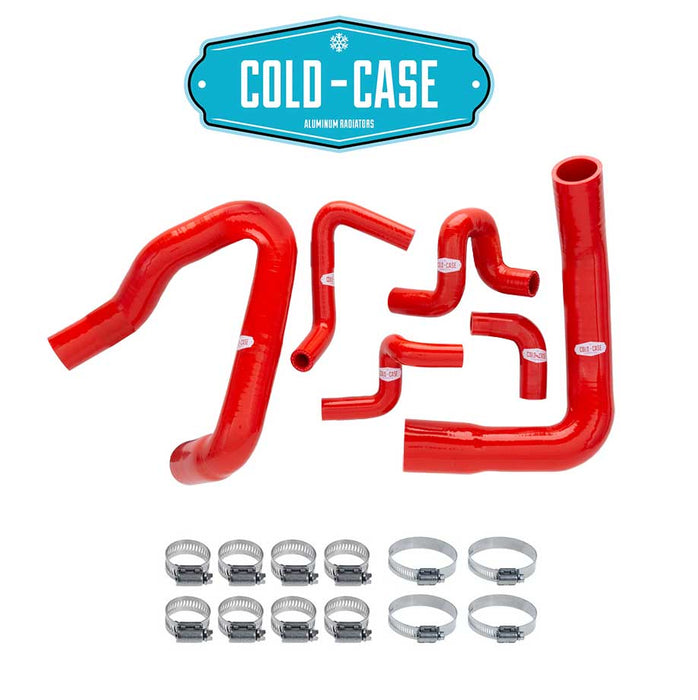 1986-1993 Mustang & Cobra 5.0 V8 Silicone Engine Radiator Red Hoses Kit w Clamps
