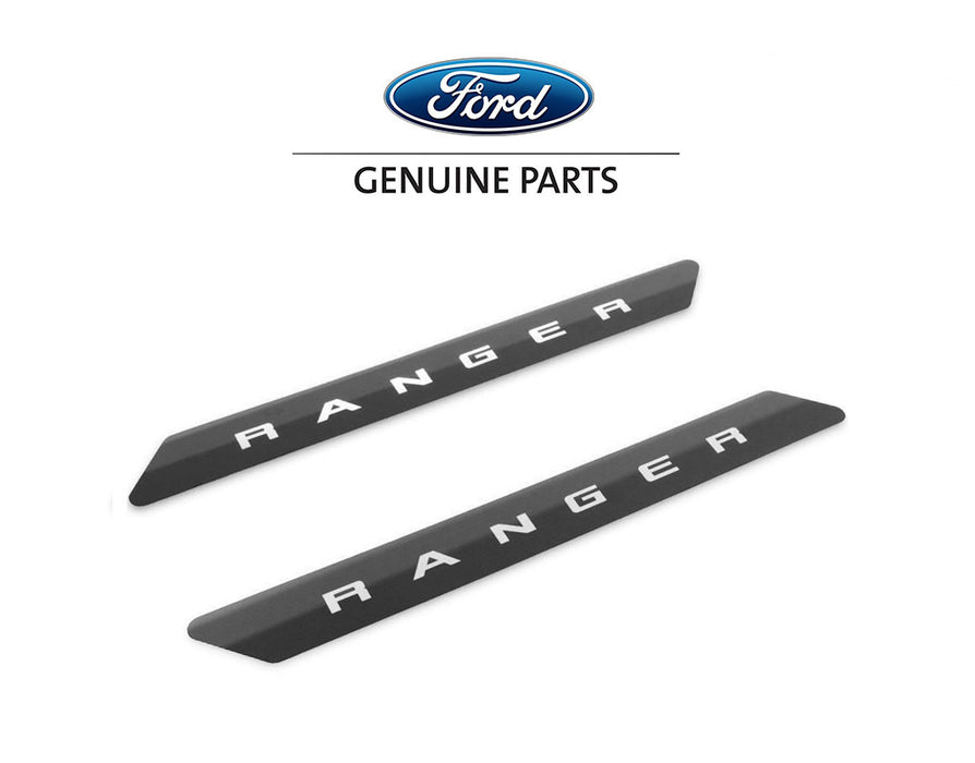 2019-2024 Ford Ranger Supercab OEM VKB3Z-99132A08-B Black Platinum Stainless Door Sill Plates 2pc