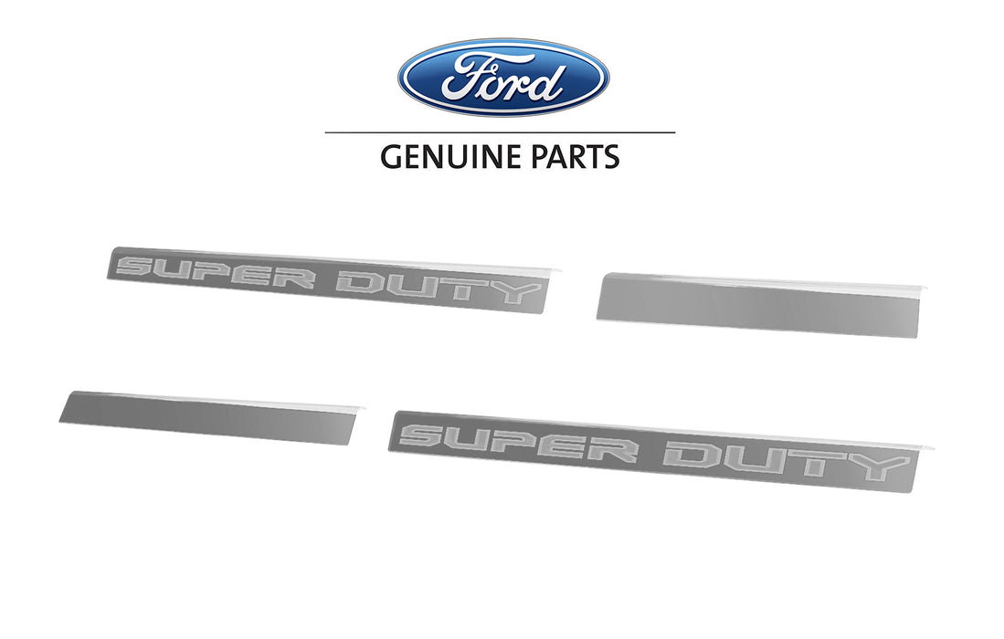 2017-2022 Ford Super Duty Crew Cab OEM Polished Stainless 4pc Bottom Door Step Sill Plates