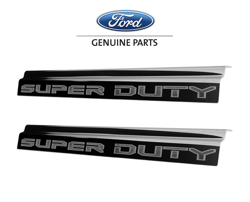 2023-2024 Ford Super Duty 2-Door OEM Black Platinum Stainless Bottom Door Step Sill Plates Pair