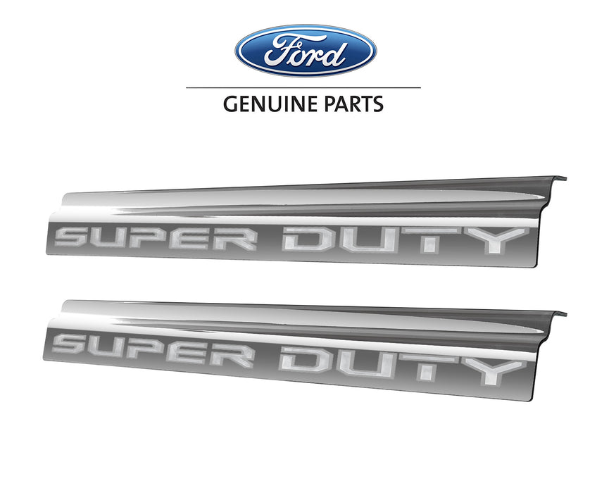 2023-2024 Ford Super Duty 2-Door OEM Polished Stainless Bottom Door Step Sill Plates Pair