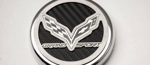 2016-2019 Chevy C7 Corvette Grand Sport Flags Carbon Fiber Fluid Cap Covers
