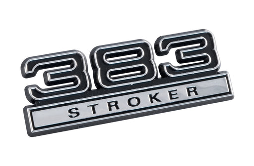Ford Mustang Black & Chrome 383 Stroker Emblem 4" x 1.5"
