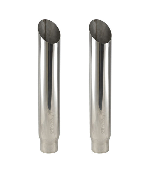Diesel Truck Exhaust 5" In, 7" Out, 36" Tall Miter Cut PYPES Polished Stack Tips