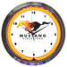Ford Mustang Flaming Running Horse Pony REAL Neon Orange Wall Clock Man Cave