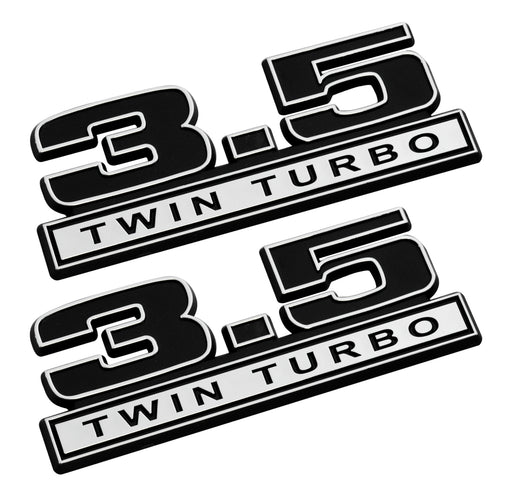 2011-2017 Ford F-150 3.5 Twin Turbo 5" Fender Emblems Black & Chrome Pair