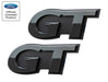 1999-2004 Mustang GT Two Tone Gloss & Matte Black Fender Side Emblems Pair LH RH