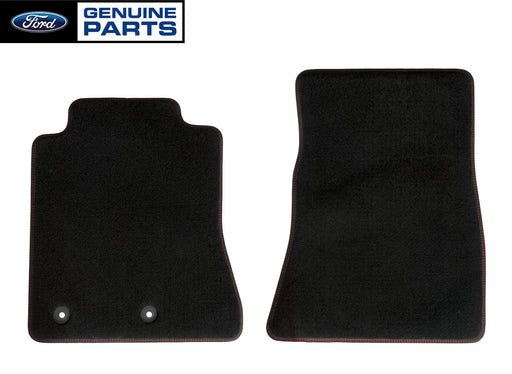 2015-2023 Mustang Genuine Ford 2pc Front Floor Mats Black w/ Red Stitching