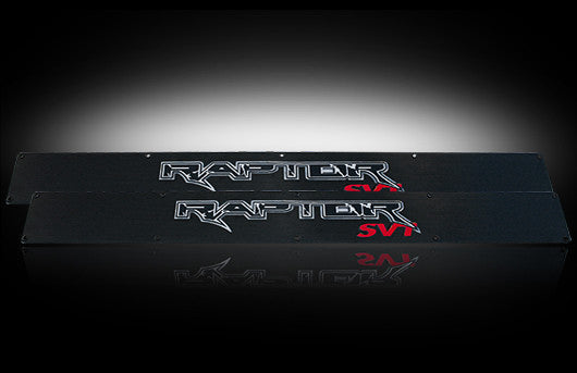 2009-2014 F150 SVT Raptor Black Billet Door Sill Step Plates w/ Red Illumination