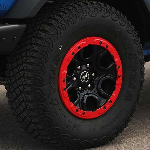 2021-2023 Bronco Ford OEM M-1021K-BLR 5pc Red Bead Lock Wheel Trim Ring Kit 