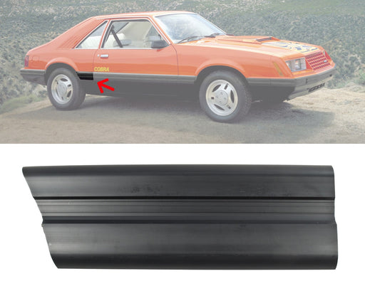 1979-1984 Mustang Front of Quarter Panel Body Molding Black RH Passenger Side