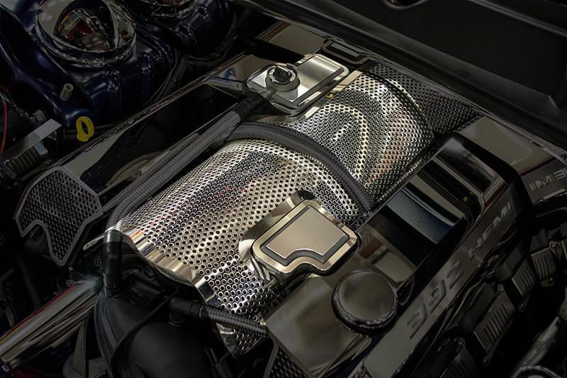 Perforated Plenum Cover Polished Stainless Steel for 2008-2019 SRT 392 6.4 Hemi
