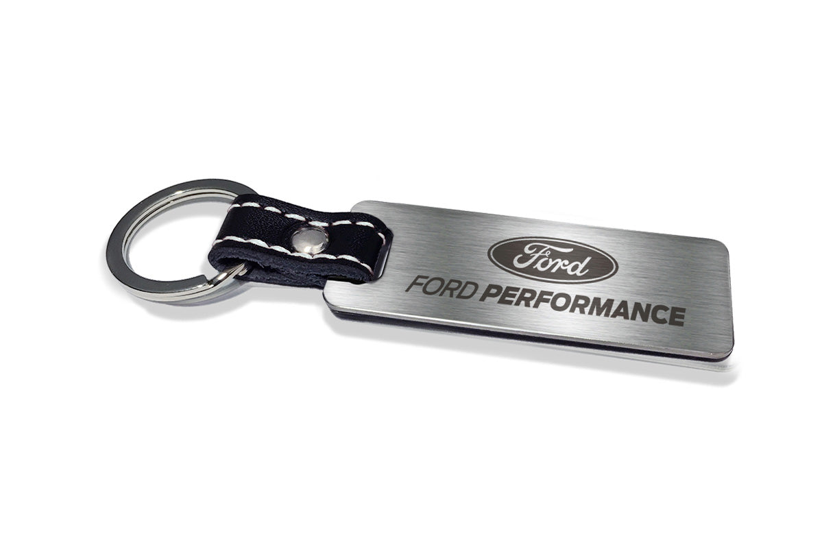 Ford Fusion Blue Oval Keychain - Mafia Mugs Faux Leather Key Ring, Glossy Blue