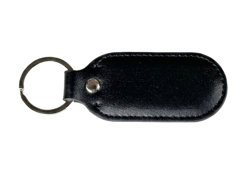 Ford Motorsport 80s Logo Keychain M-1800-FM Stainless Steel & Black Leather