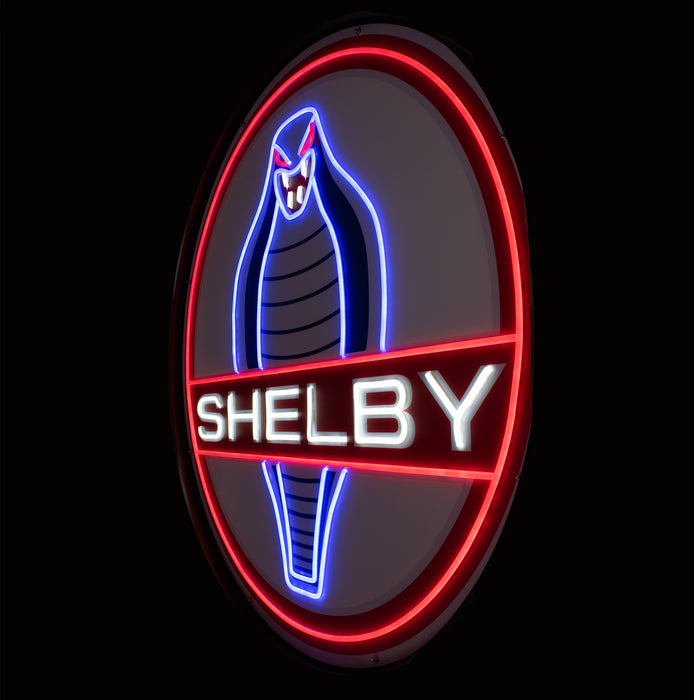 Shelby Cobra Snake 36" Round Garage Wall Light Up LED Sign