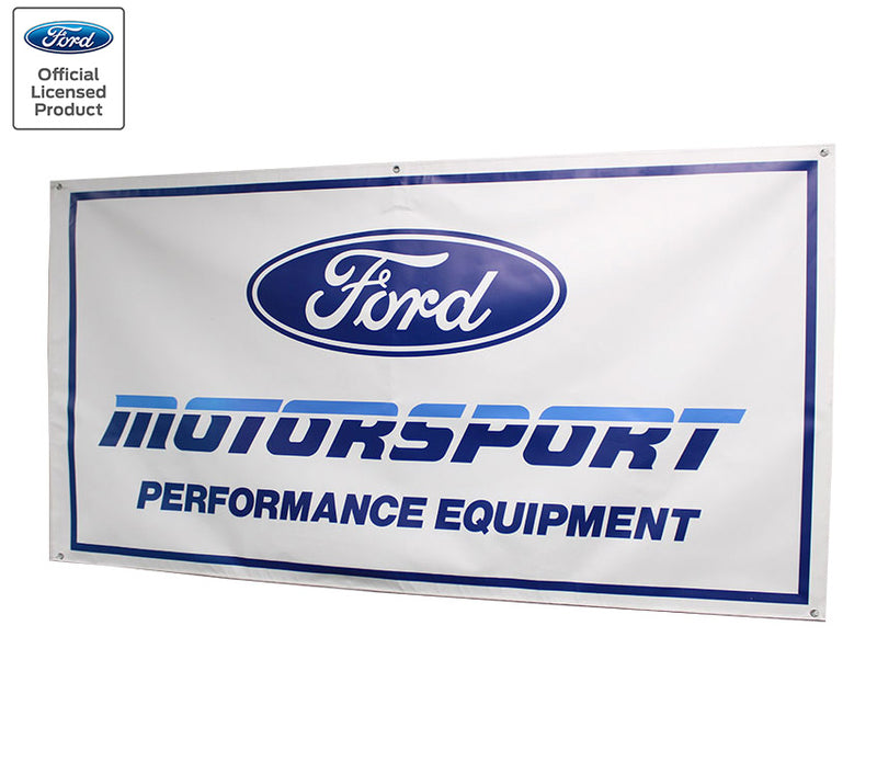 Ford Motorsport Late 1980s Style 2-Color Blue Logo Garage Wall Banner Sign 60" x 28"