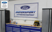 Ford Motorsport Late 1980s Style 2-Color Blue Logo Garage Wall Banner Sign 60" x 28"
