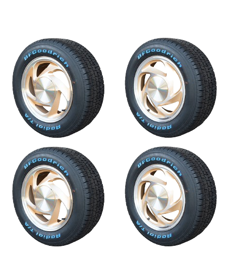 1989-1990 ASC McLaren Mustang OEM Wheels w/ Center Caps Gold & Silver Set of 4