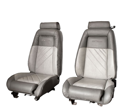 1987-1990 ASC McLaren Mustang OEM NOS Complete Seats Two Tone Gray Upholstery