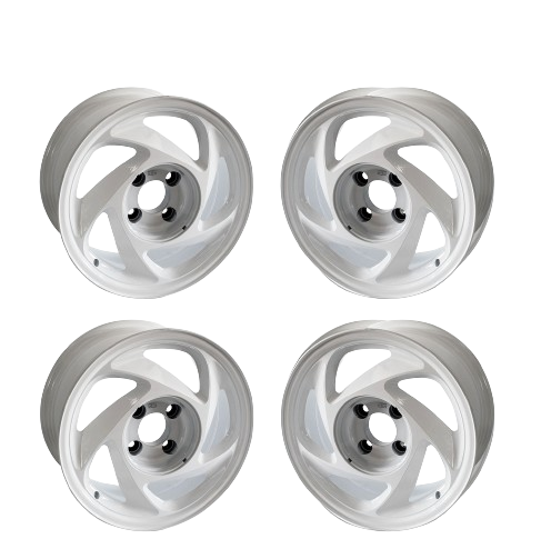 1989-1990 ASC McLaren NOS Mustang OEM White 15" x 7" RH & LH Wheels Set of 4