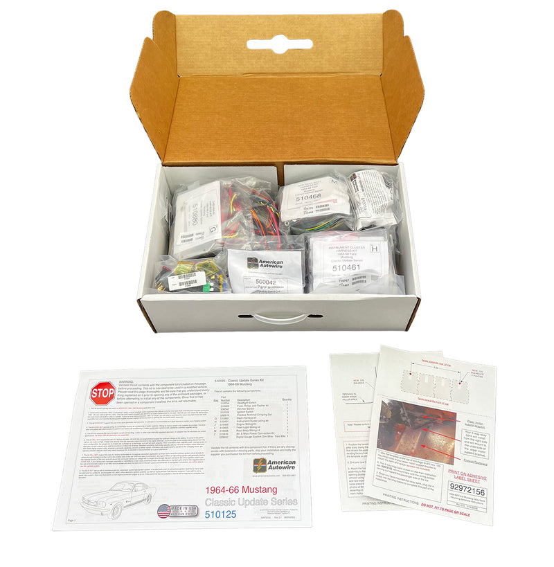1964.5-1966 Ford Mustang American Autowire 510125 Complete Wiring Harness Classic Update Kit