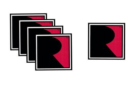 Roush Performance Vinyl 4" Square Red & Black "R" Logo Stickers 5-Pack