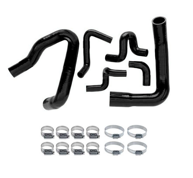 1986-1993 Mustang GT LX Cobra 5.0 V8 Black Silicone Engine Radiator Hose Kit w Clamps