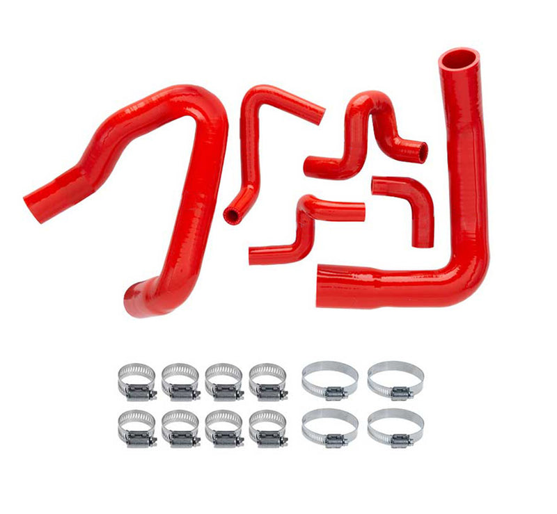 1986-1993 Mustang GT LX Cobra 5.0 V8 Red Silicone Engine Radiator Hose Kit w Clamps