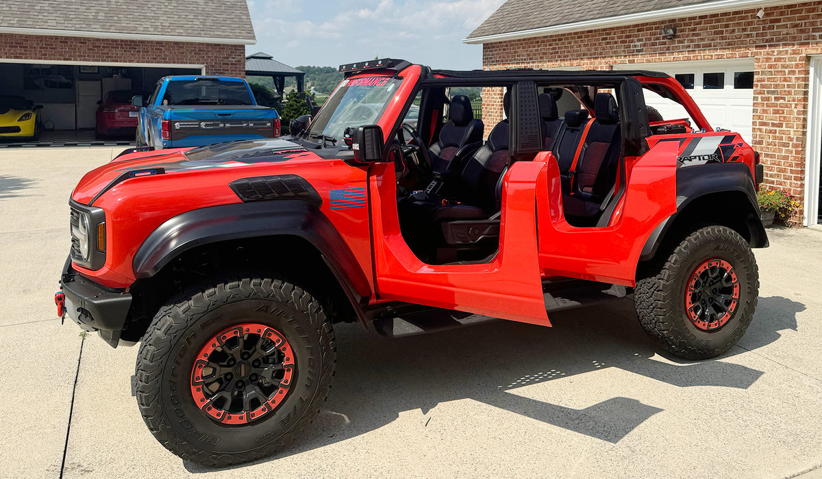 2021-2024 Ford Bronco 4-Door Fiberglass Rear Roadster Doors - Unpainted