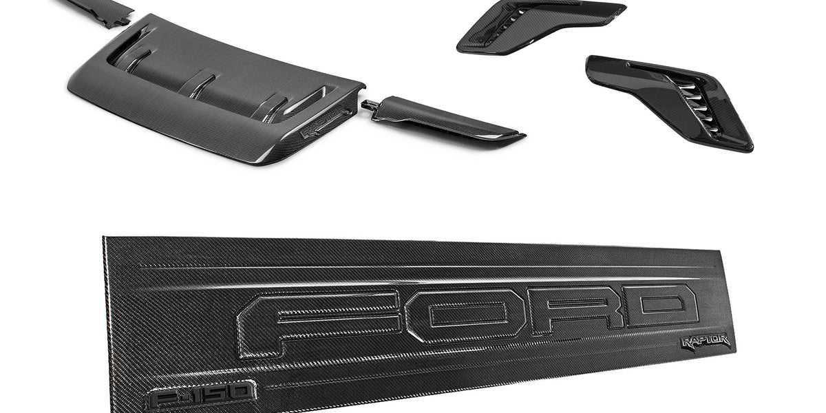 2021-2026 F-150 Raptor OEM Real Gloss Carbon Fiber Tailgate, Hood