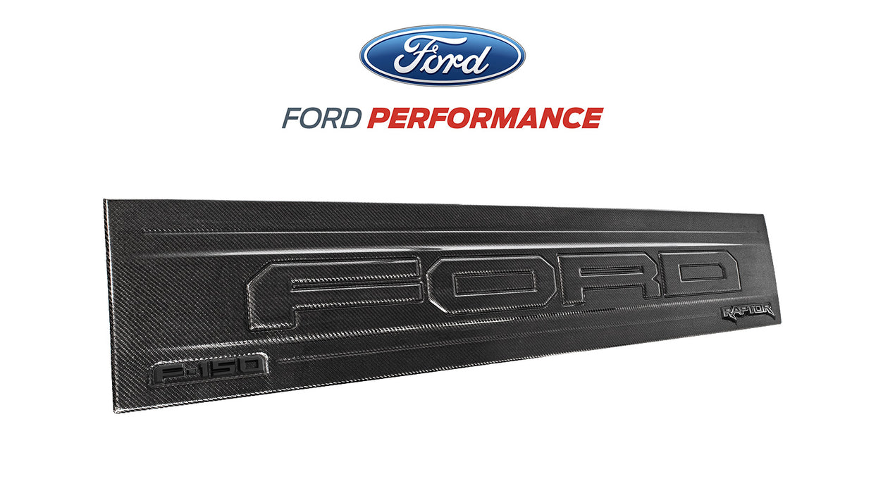 2021-2024 Ford F-150 Raptor OEM Real Carbon Fiber Rear Tailgate Panel - Gloss Finish