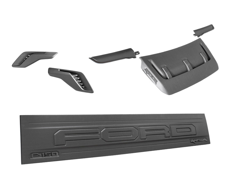 2021-2026 F-150 Raptor OEM Real Matte Carbon Fiber Tailgate, Hood & Fender Vents