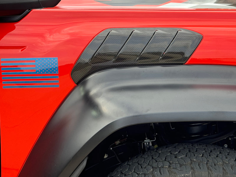 2022-2026 Bronco Raptor Ford Performance Gloss Carbon Fiber Fender Vents Pair