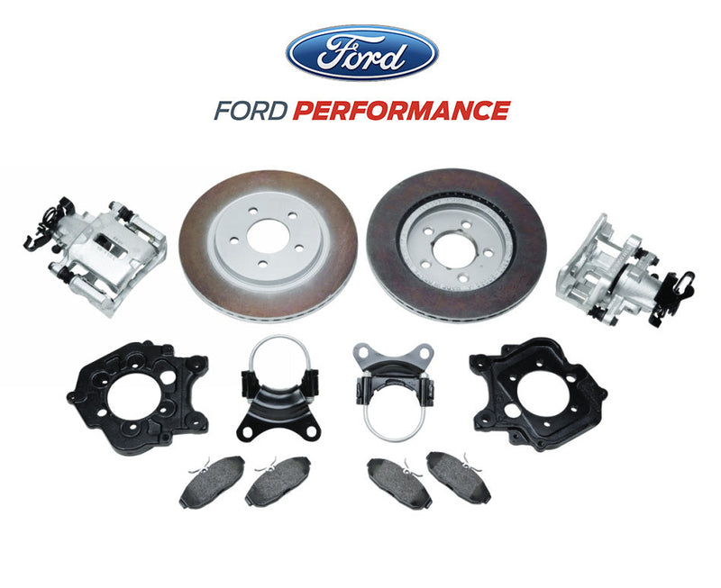Ford Performance M-2300-G2 OEM 5-Lug Rear Calipers, Brake Pads & Rotors for 9" Axle
