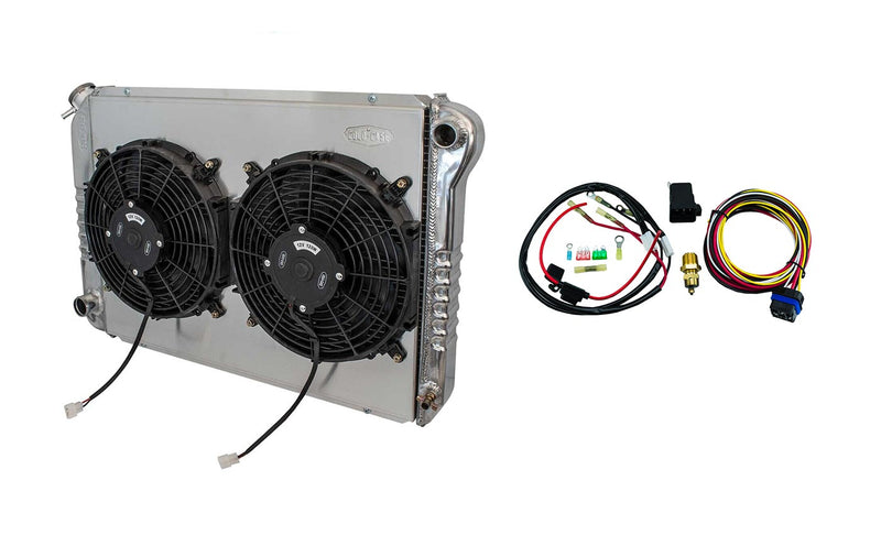 1987-1993 Mustang GT LX 5.0 Manual Trans All Aluminum Radiator w/ Dual 12" Fans & Wiring Harness
