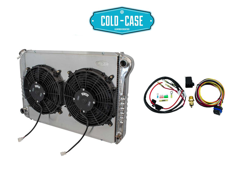 1987-1993 Mustang GT LX 5.0 Manual Trans All Aluminum Radiator w/ Dual 12" Fans & Wiring Harness