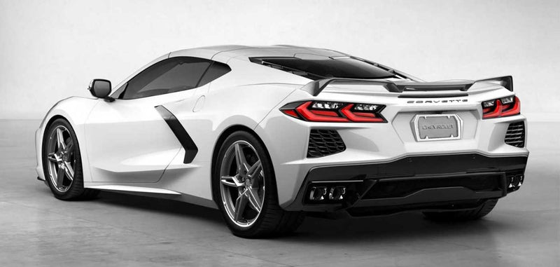 2020-2024 Corvette C8 Painted Rear License Plate Frame Bezel - G8G Arctic White