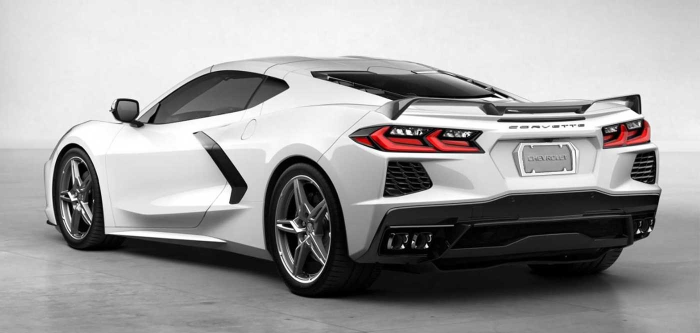 2020-2024 Corvette C8 Painted Rear License Plate Frame Bezel - G8G Arctic White