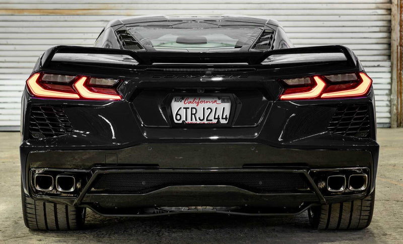 2020-2024 Chevy Corvette C8 Painted Rear License Plate Frame Bezel - GBA Black