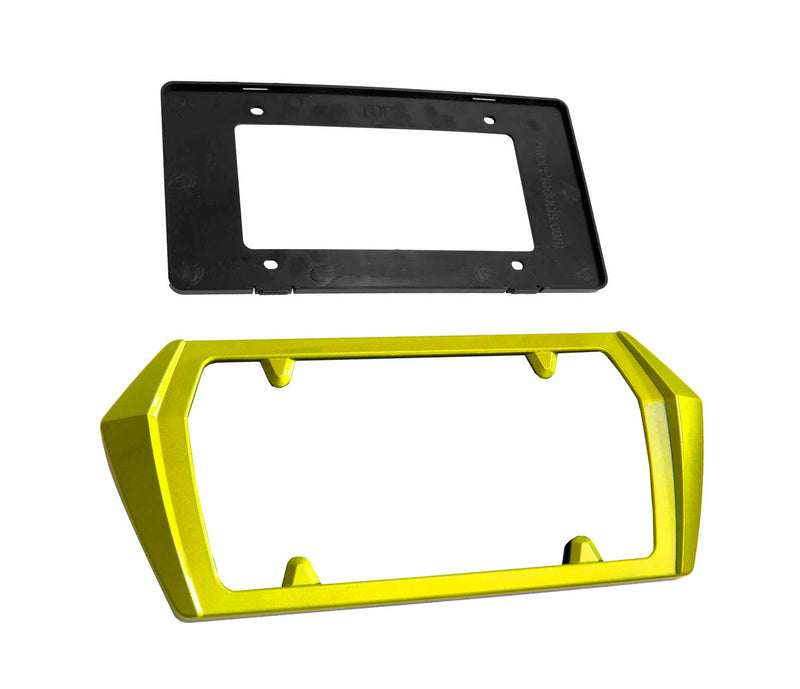 2020-2024 Corvette C8 Painted Rear License Plate Frame GD0 Accelerate Yellow