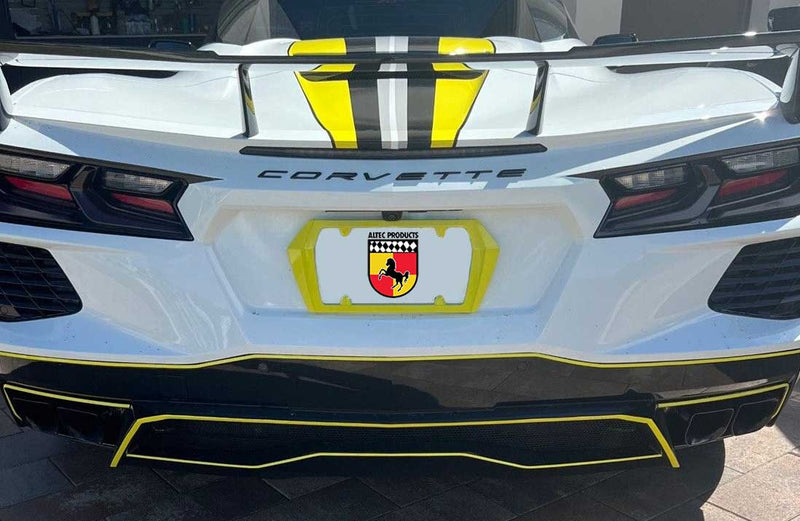 2020-2024 Corvette C8 Painted Rear License Plate Frame GD0 Accelerate Yellow