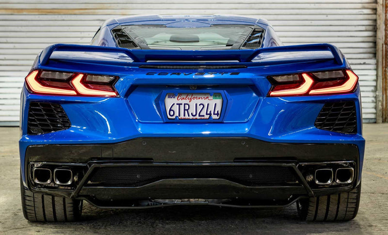 2020-2023 Corvette C8 Painted Rear License Plate Frame - GS7 Elkhart Lake Blue