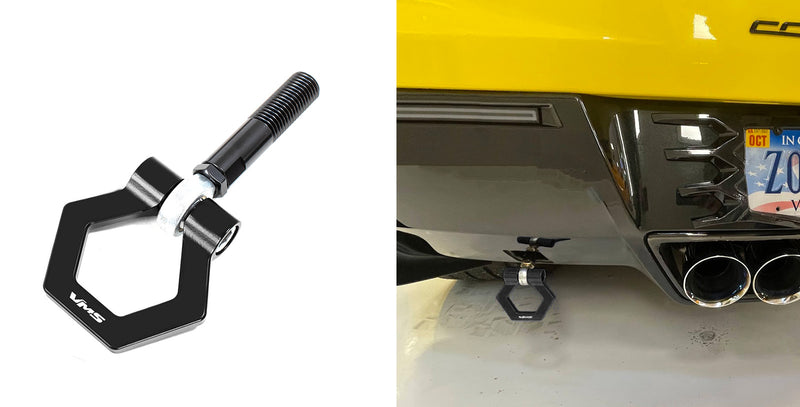 2014+ Chevrolet Corvette C7/C8 Rear Hexagonal Tow Hook Loop Ring - Black