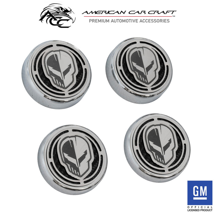 2020-2026 Corvette C8 4pc Stainless Engine Cap Cover Set w/ Black Carbon Fiber Style Inserts