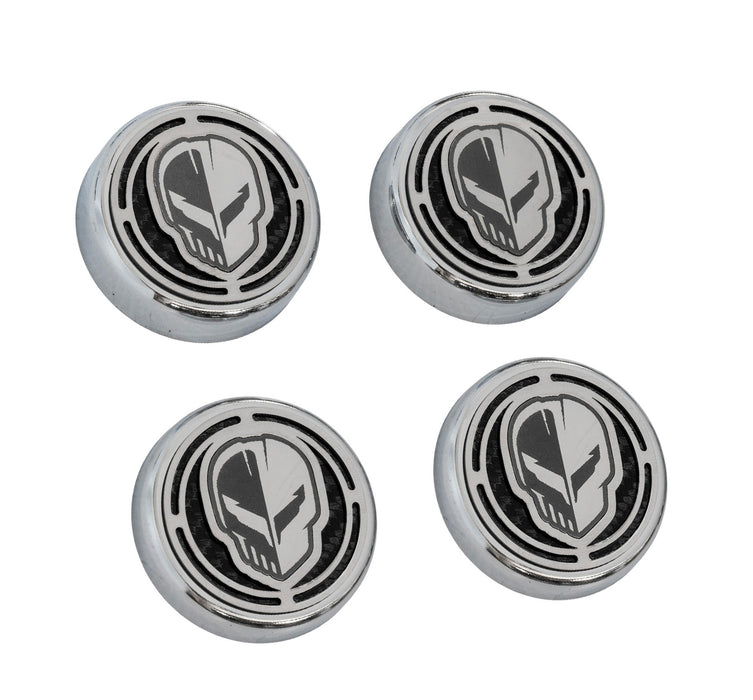 2020-2026 Corvette C8 4pc Stainless Engine Cap Cover Set w/ Black Carbon Fiber Style Inserts