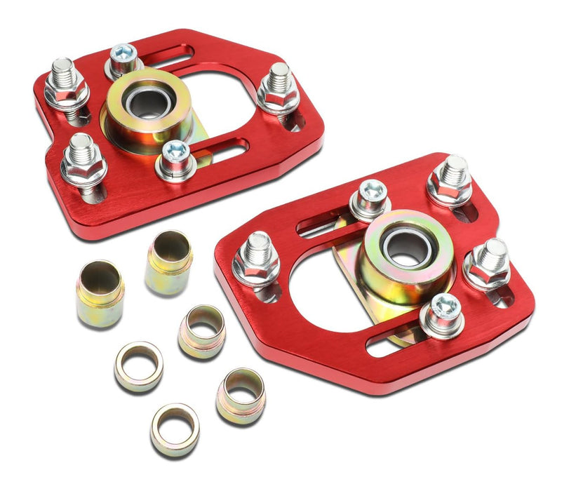 1990-1993 Ford Mustang Adjustable Billet Front Caster Camber Alignment Plates Red