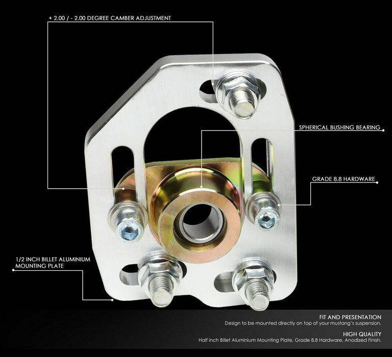 1990-1993 Ford Mustang Adjustable Billet Front Caster Camber Alignment Plates