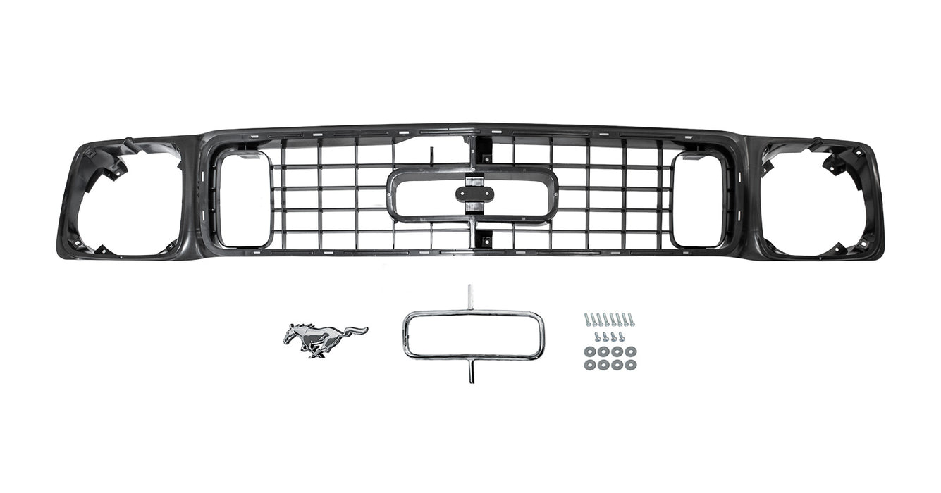 1973 Ford Mustang Front Grille w/ Running Horse Emblem, Corral Trim, & Hardware