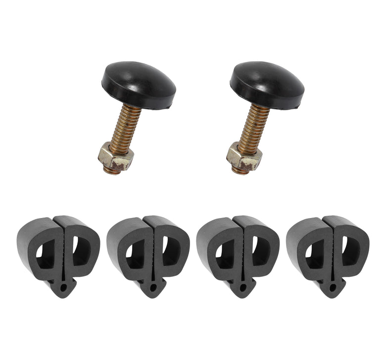 1969-1970 Ford Mustang Adjustable Radiator Support Bumpers & Hood to Fender Rubber Bumpers - 6pc Kit